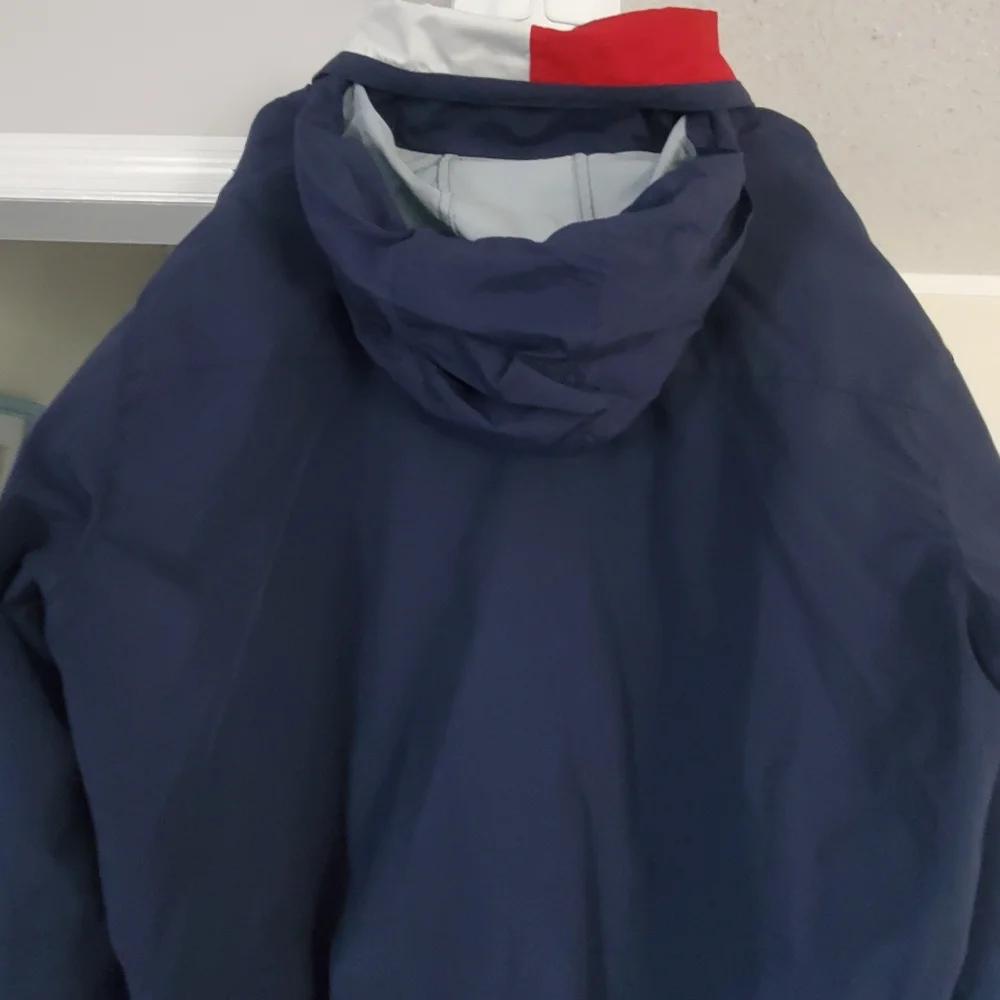 Tommy Hilfiger Blue Hooded Nylon Men's Jacket Large.